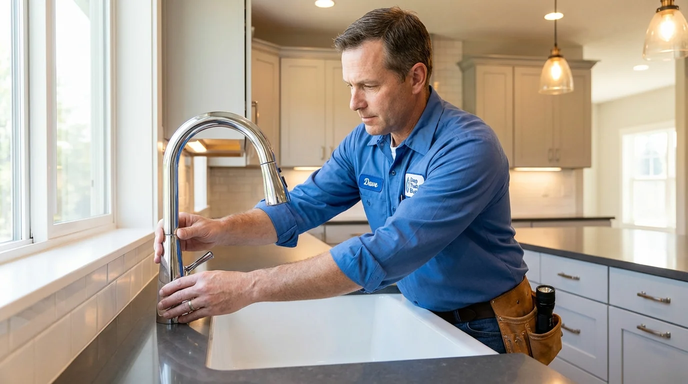 Kitchen faucet installation by Johns Plumbing LLC in Ryegate
