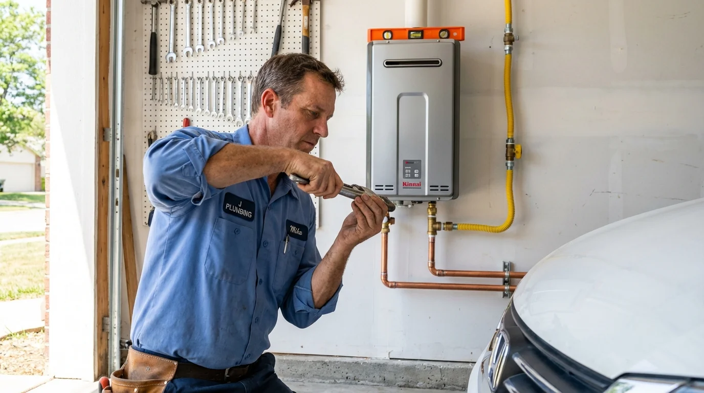 Tankless water heater installation by a Johns Plumbing LLC plumber in Ryegate